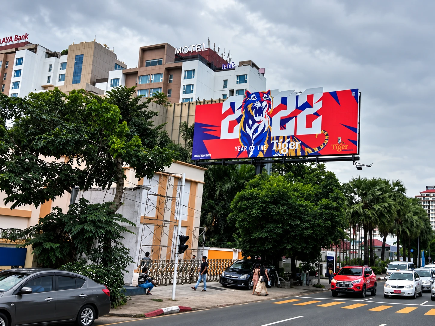 Tiger Beer Year of the Tiger campaign artwork on a billboard
